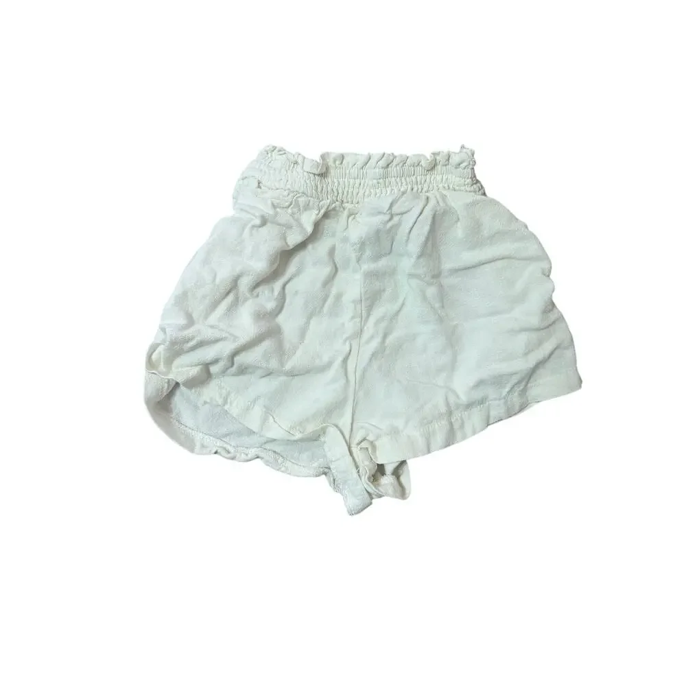 Princess Polly White Elastic Waist Shorts Women’s Sz 2